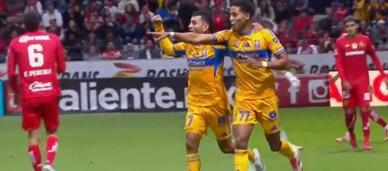 Tigres vence 4-3 a Toluca y le quita el invicto 