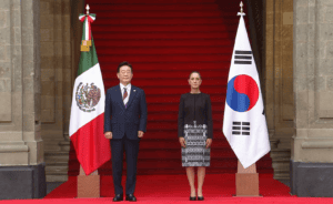 Sheinbaum recibe en Palacio Nacional al presidente de Corea del Sur