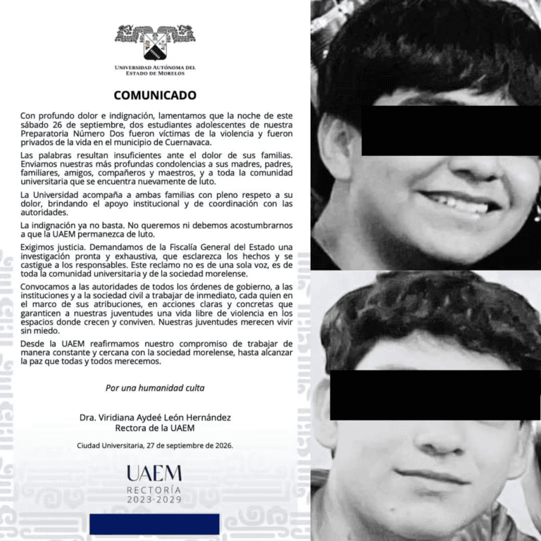Asesinan a dos estudiantes de la UAEM en Cuernavaca