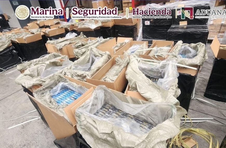 Aseguran más de 3.8 millones de cigarros apócrifos en Lázaro Cárdenas y el AICM